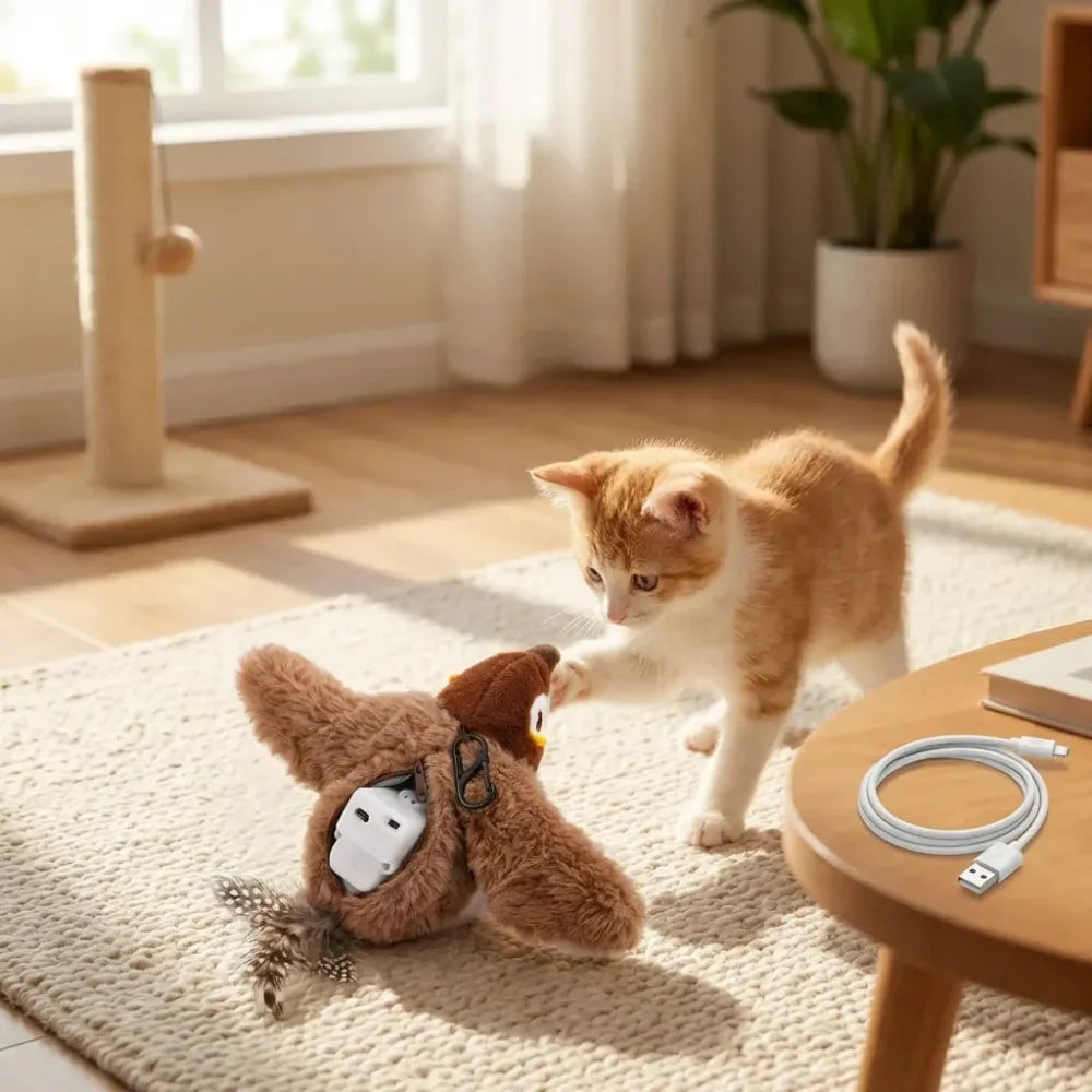 Rechargeable flapping cat toy