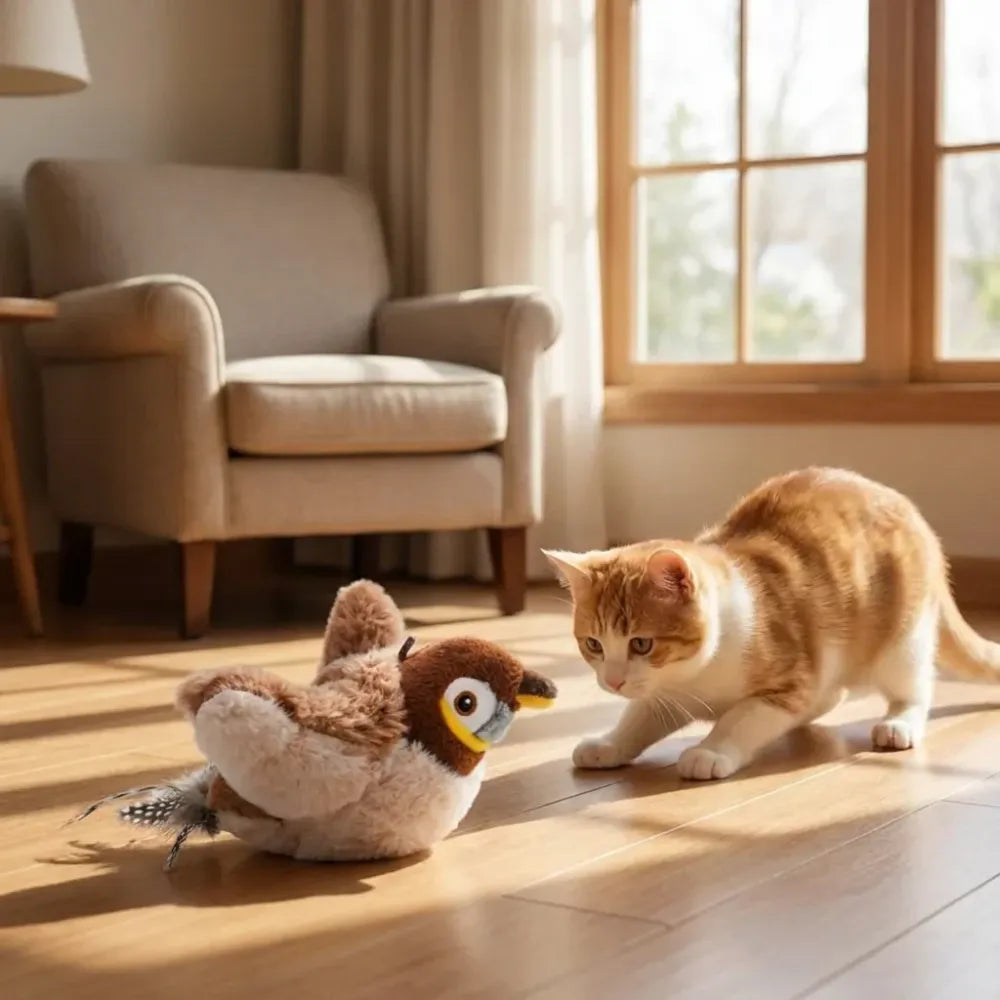 Rechargeable flapping cat toy