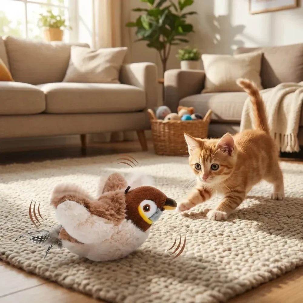 Rechargeable flapping cat toy