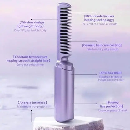 Rechargeable hot comb straightener