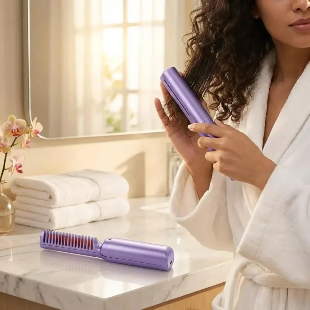 Rechargeable hot comb straightener
