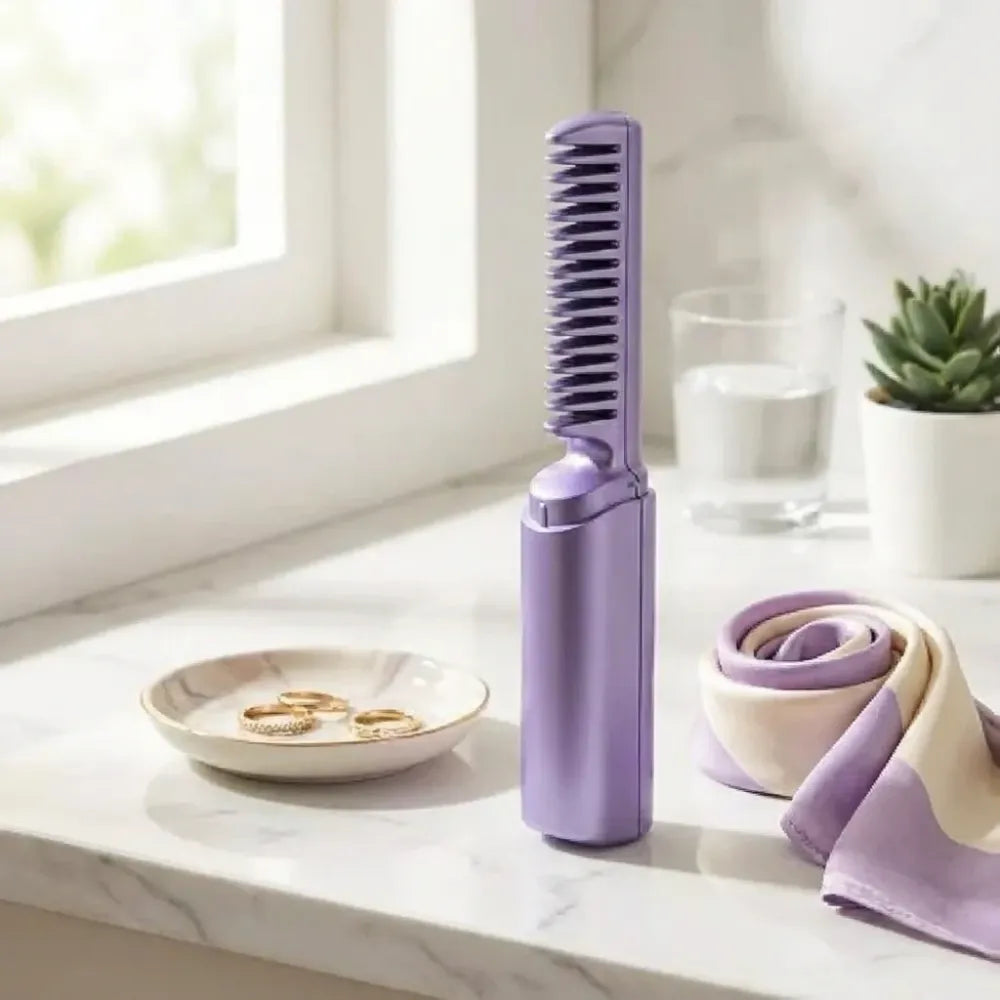 Rechargeable hot comb straightener