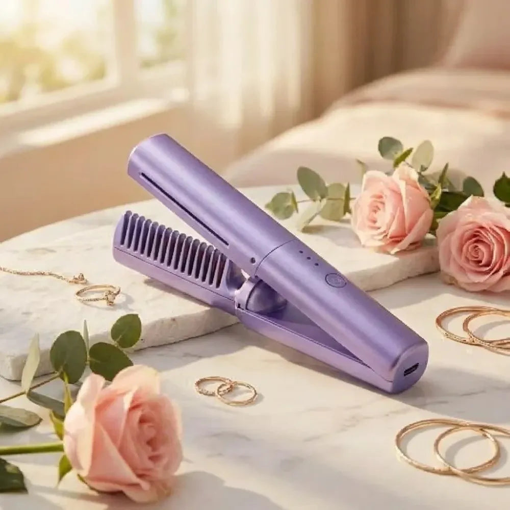 Rechargeable hot comb straightener