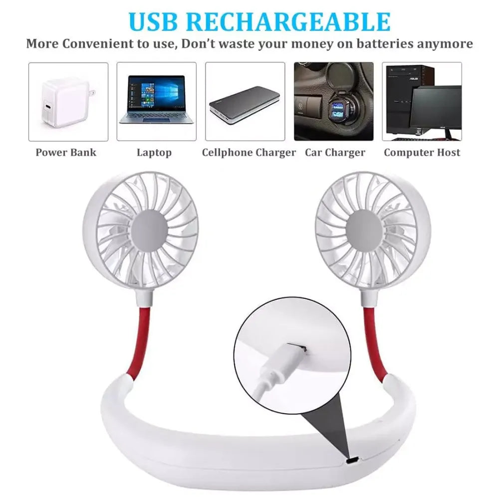 Rechargeable neck fan
