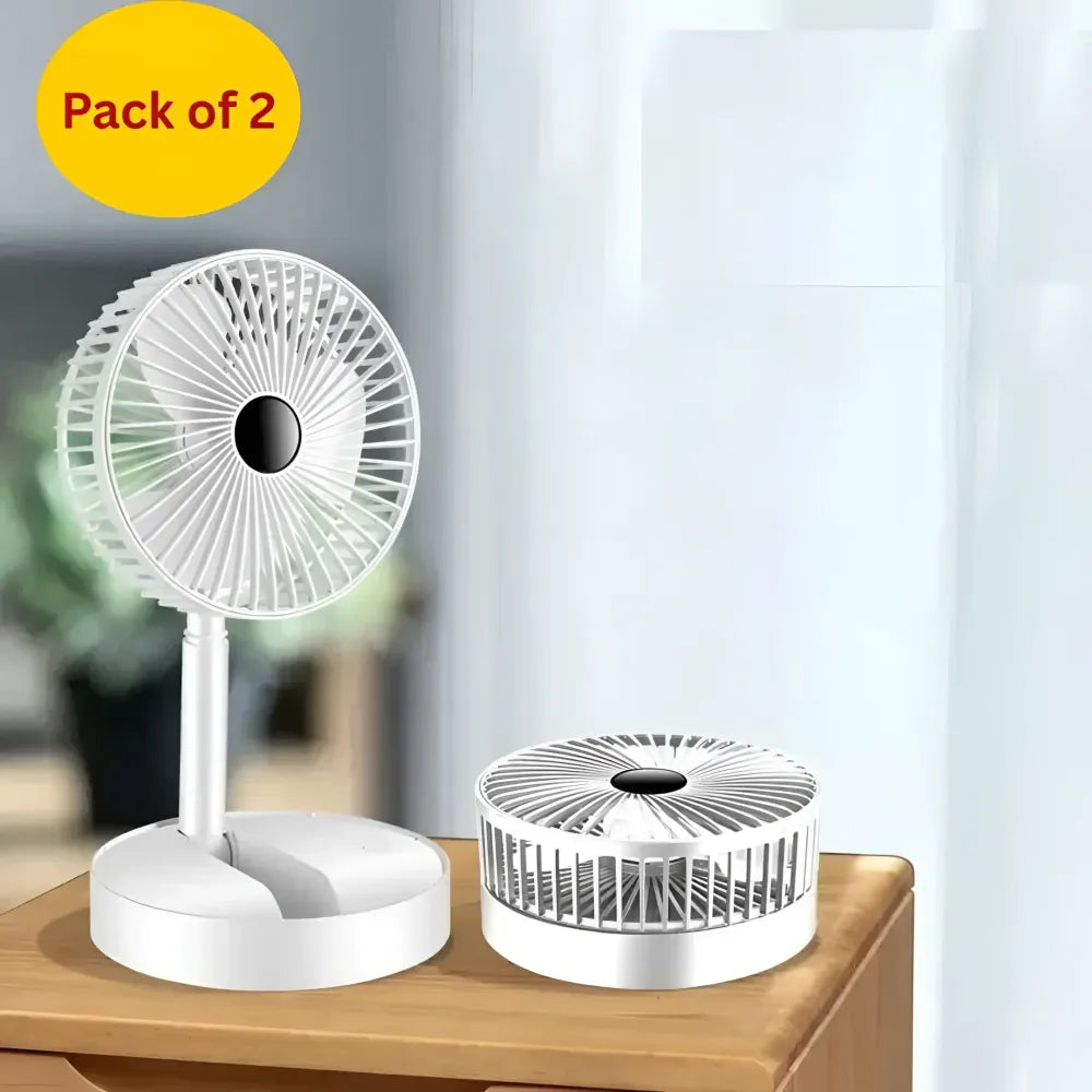 Rechargeable table fan twin-pack