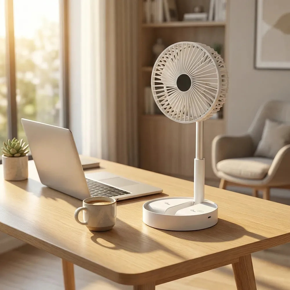 Rechargeable table fan twin-pack