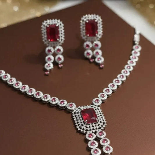 Red radiance necklace set - jeweller set