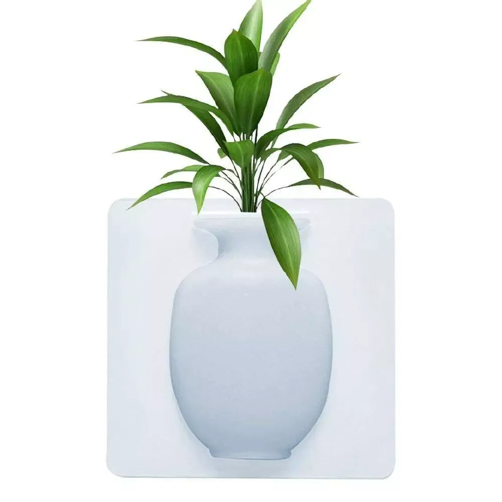 Removable sticky wall vase