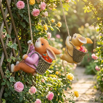 Resin garden rabbit decor