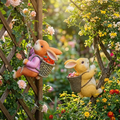 Resin garden rabbit decor