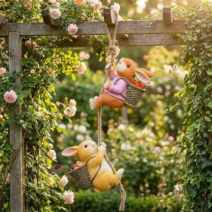 Resin garden rabbit decor