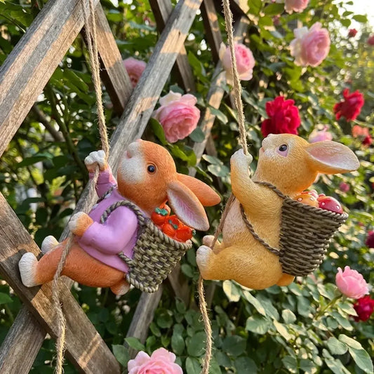 Resin garden rabbit decor