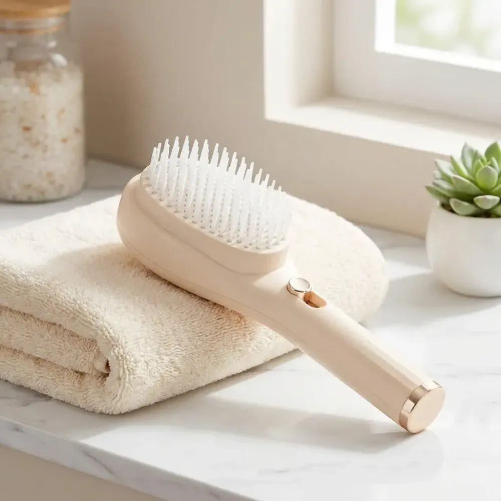 Retractable bristle scalp comb