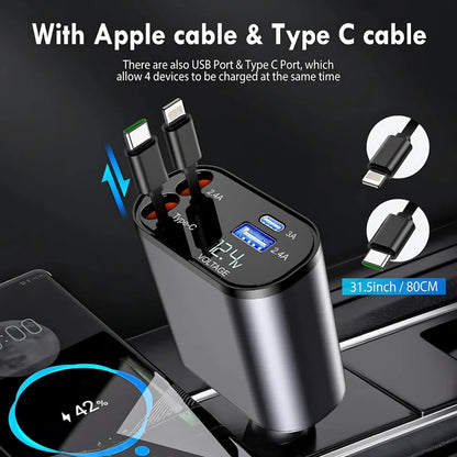 Retractable car charger