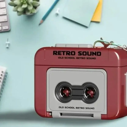 Retro mini microphone keychain