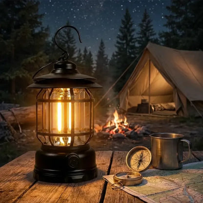 Retro rechargeable camping lantern - travel
