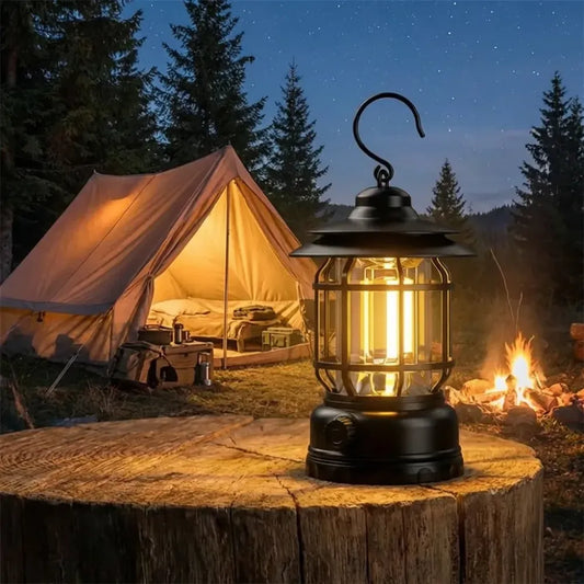 Retro rechargeable camping lantern - travel