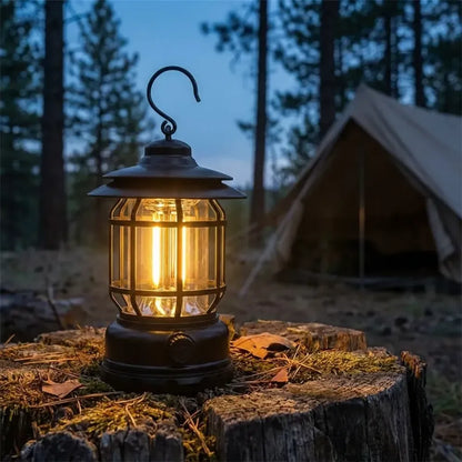 Retro rechargeable camping lantern - travel