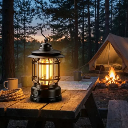 Retro rechargeable camping lantern - travel
