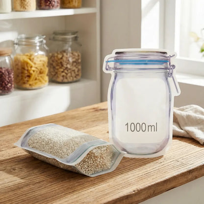 Reusable airtight food storage pouch (1000 ml) - home & kitchen