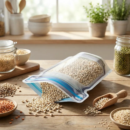 Reusable airtight food storage pouch (1000 ml) - home & kitchen
