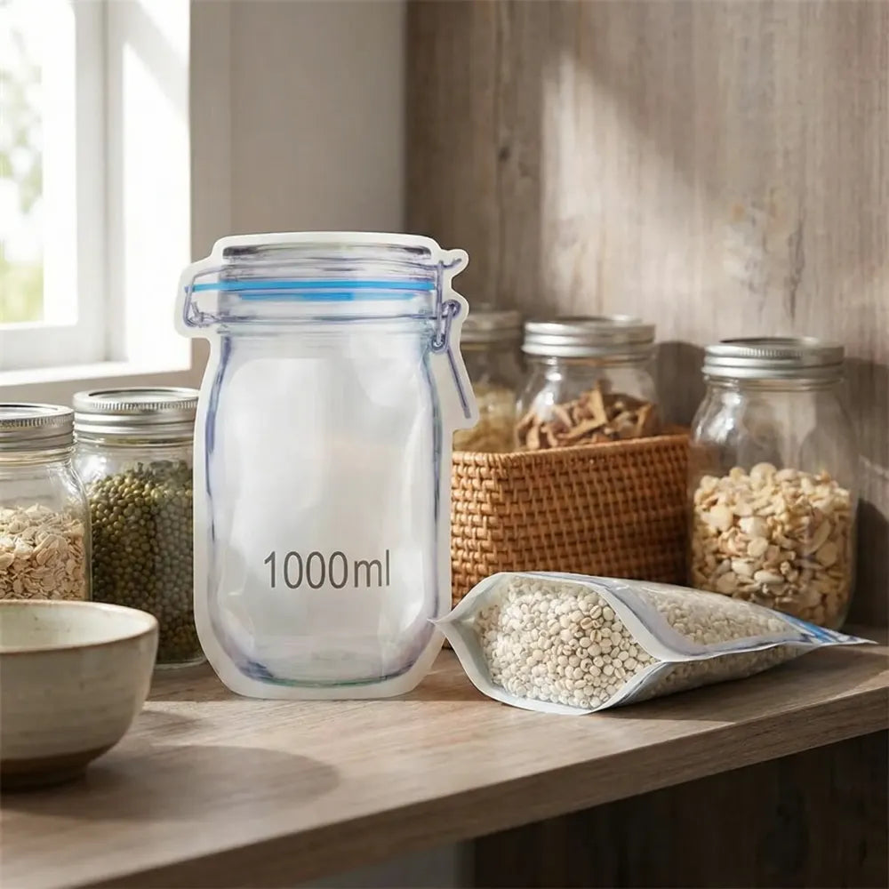 Reusable airtight food storage pouch (1000 ml) - home & kitchen