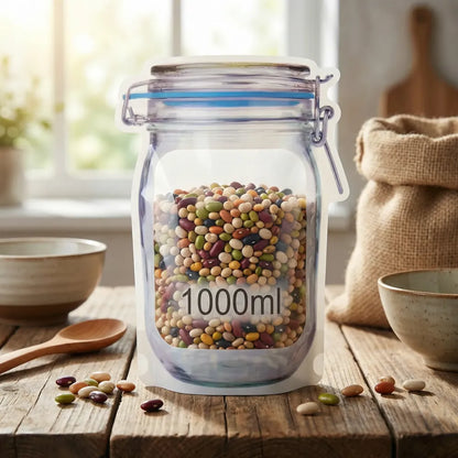 Reusable airtight food storage pouch (1000 ml) - home & kitchen