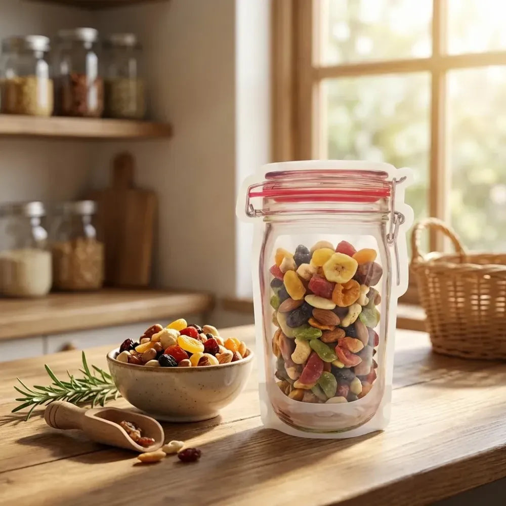 Reusable airtight food storage pouch - home & kitchen
