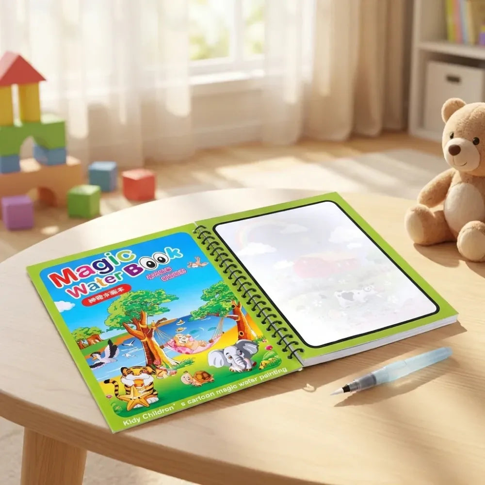Reusable magic water painting book