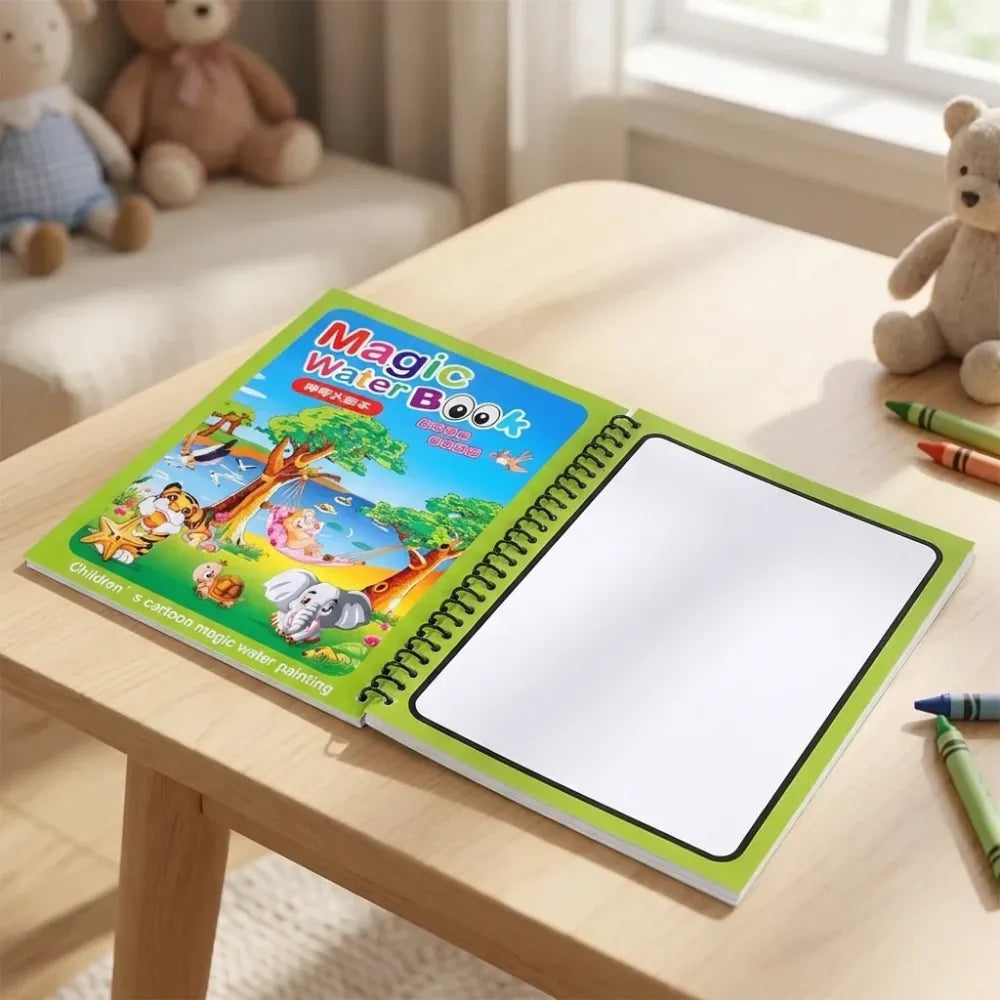 Reusable magic water painting book