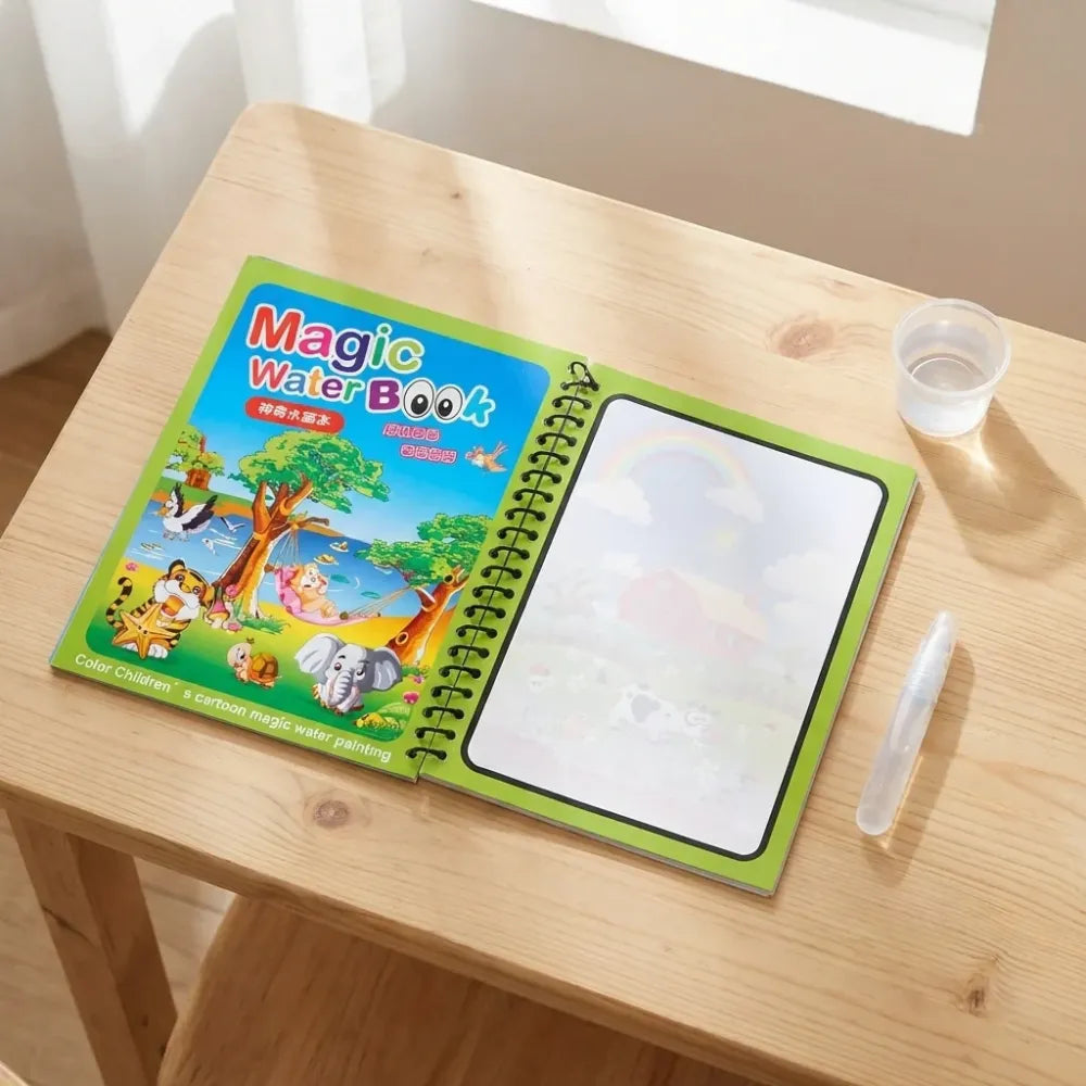 Reusable magic water painting book