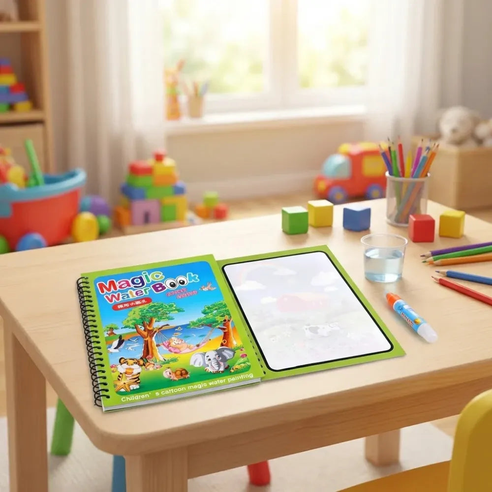 Reusable magic water painting book