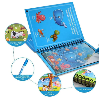 Reusable water painting book.
