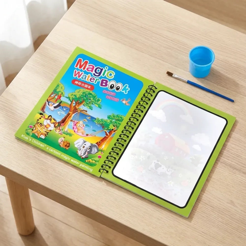 Reusable magic water painting book