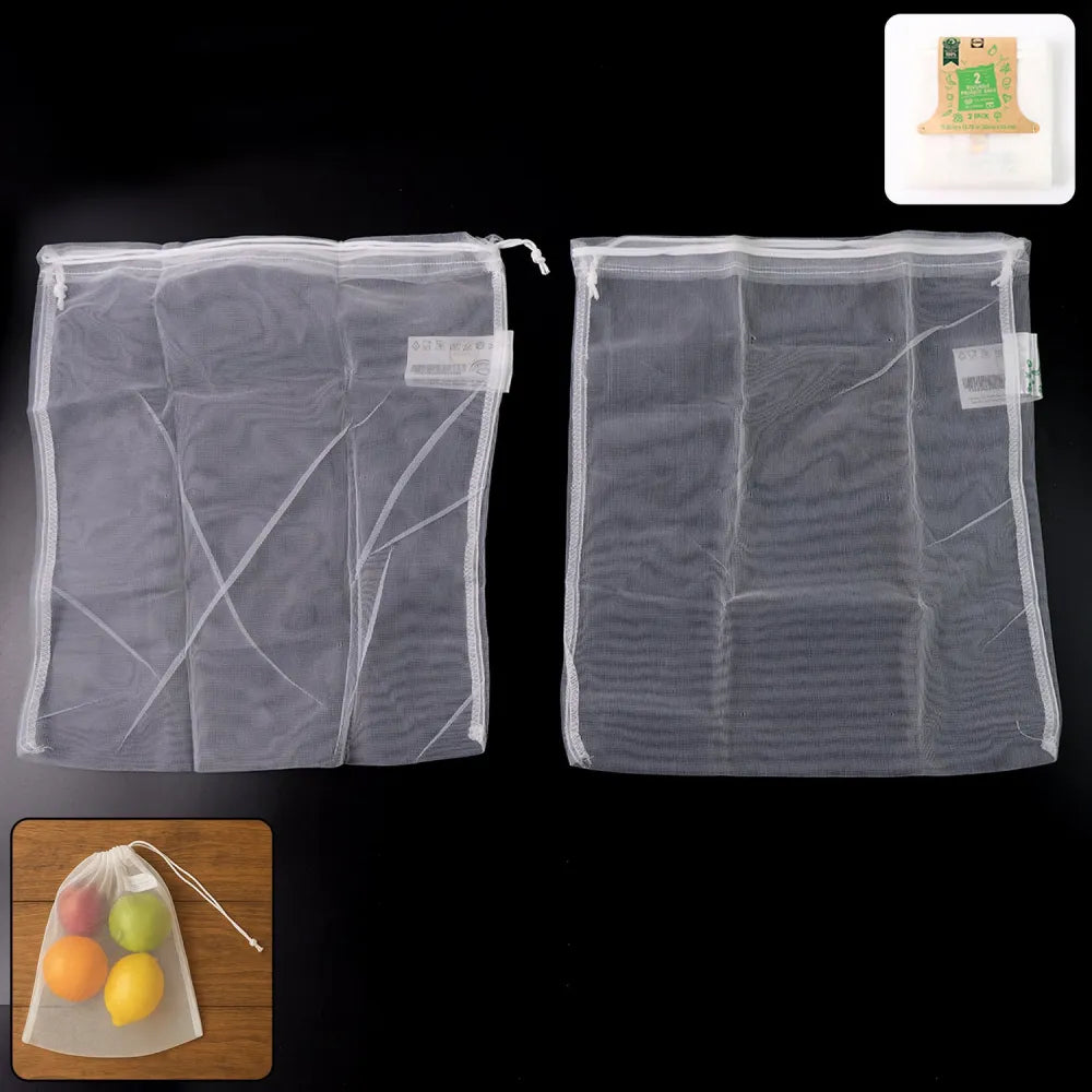 Reusable mesh produce bags (2 pc) - home & kitchen