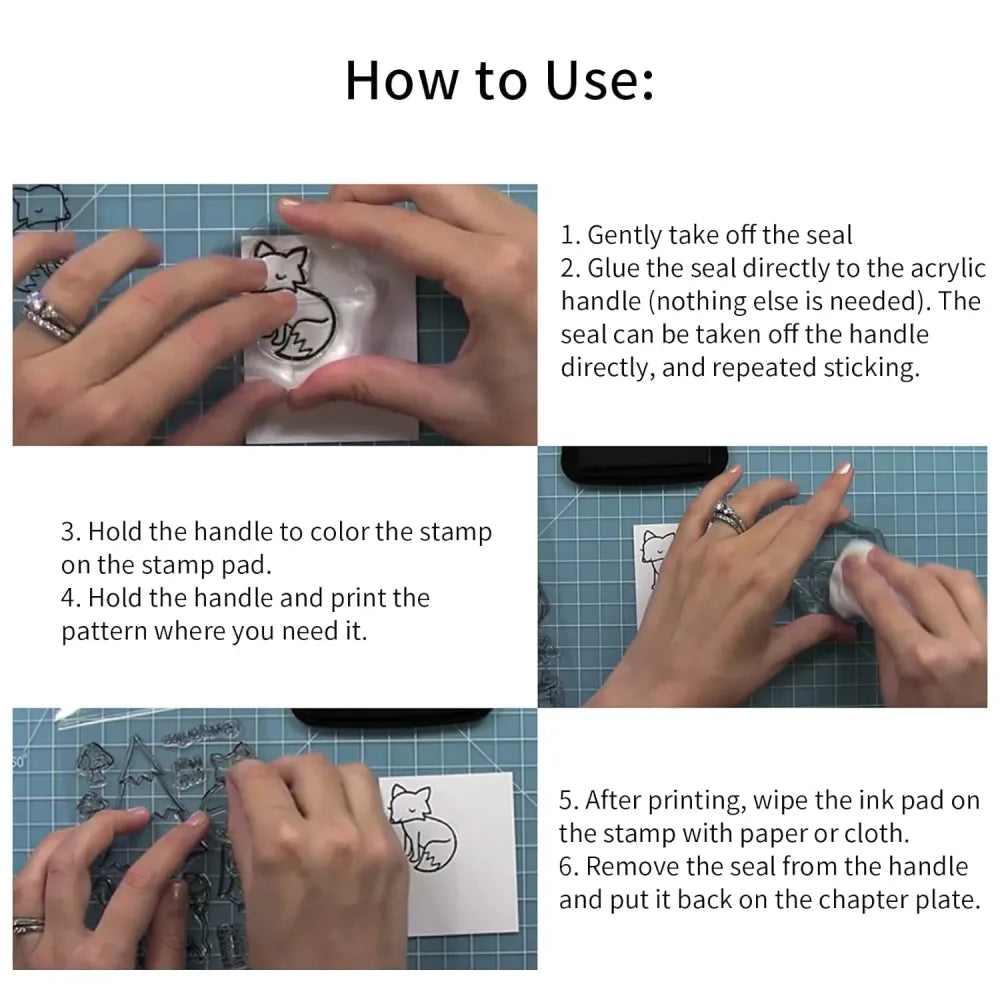 Reusable rubber stamp tpr diy accessories good stamping effect transparent stick repeatedly for envelope diary