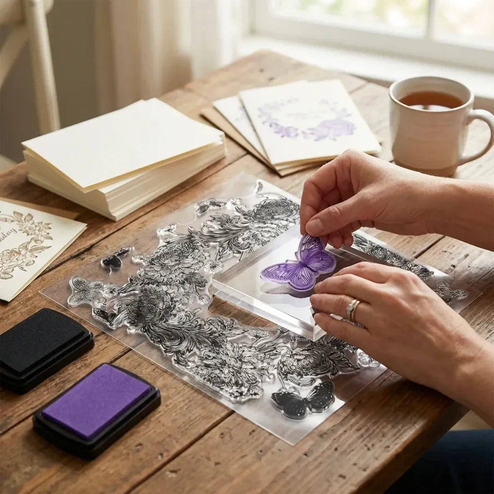 Reusable rubber stamp tpr diy accessories good stamping effect transparent stick repeatedly for envelope diary