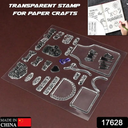 Reusable rubber stamp tpr diy accessories good stamping effect transparent stick repeatedly for envelope diary