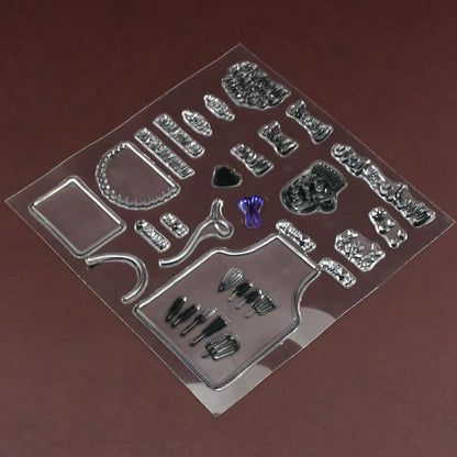 Reusable rubber stamp tpr diy accessories good stamping effect transparent stick repeatedly for envelope diary