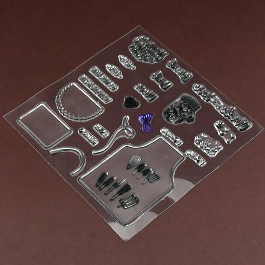 Reusable rubber stamp tpr diy accessories good stamping effect transparent stick repeatedly for envelope diary