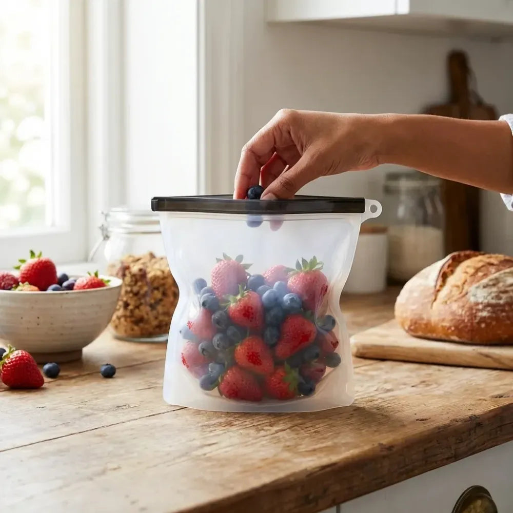 Reusable silicone food bags - home & kitchen
