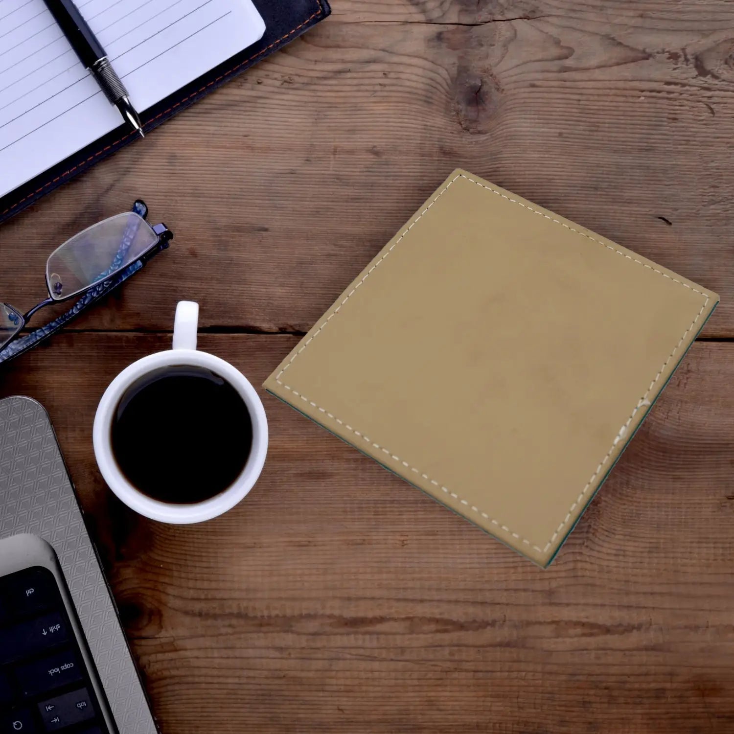 Leather square tea coaster