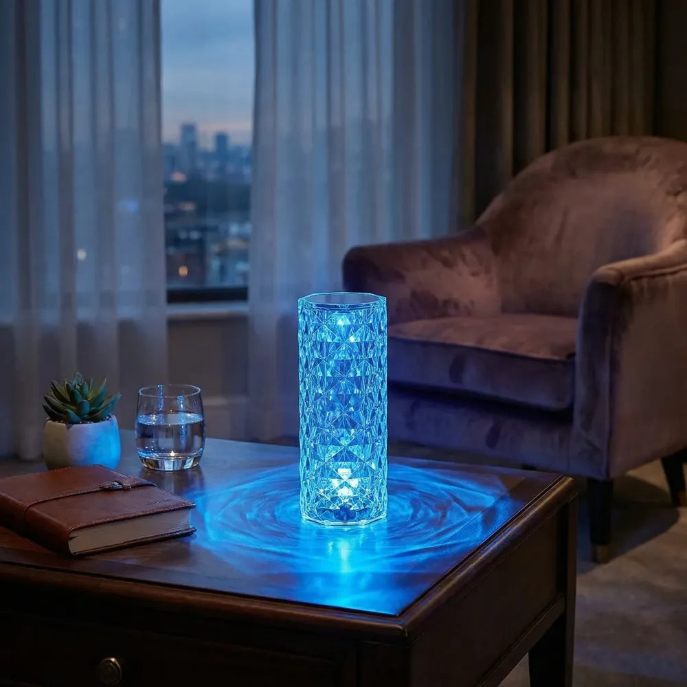 Rgb crystal table lamp - home essentials