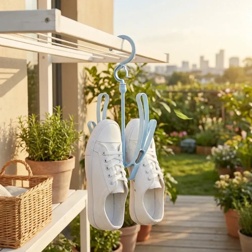 Rotatable shoe drying hanger - home improvement