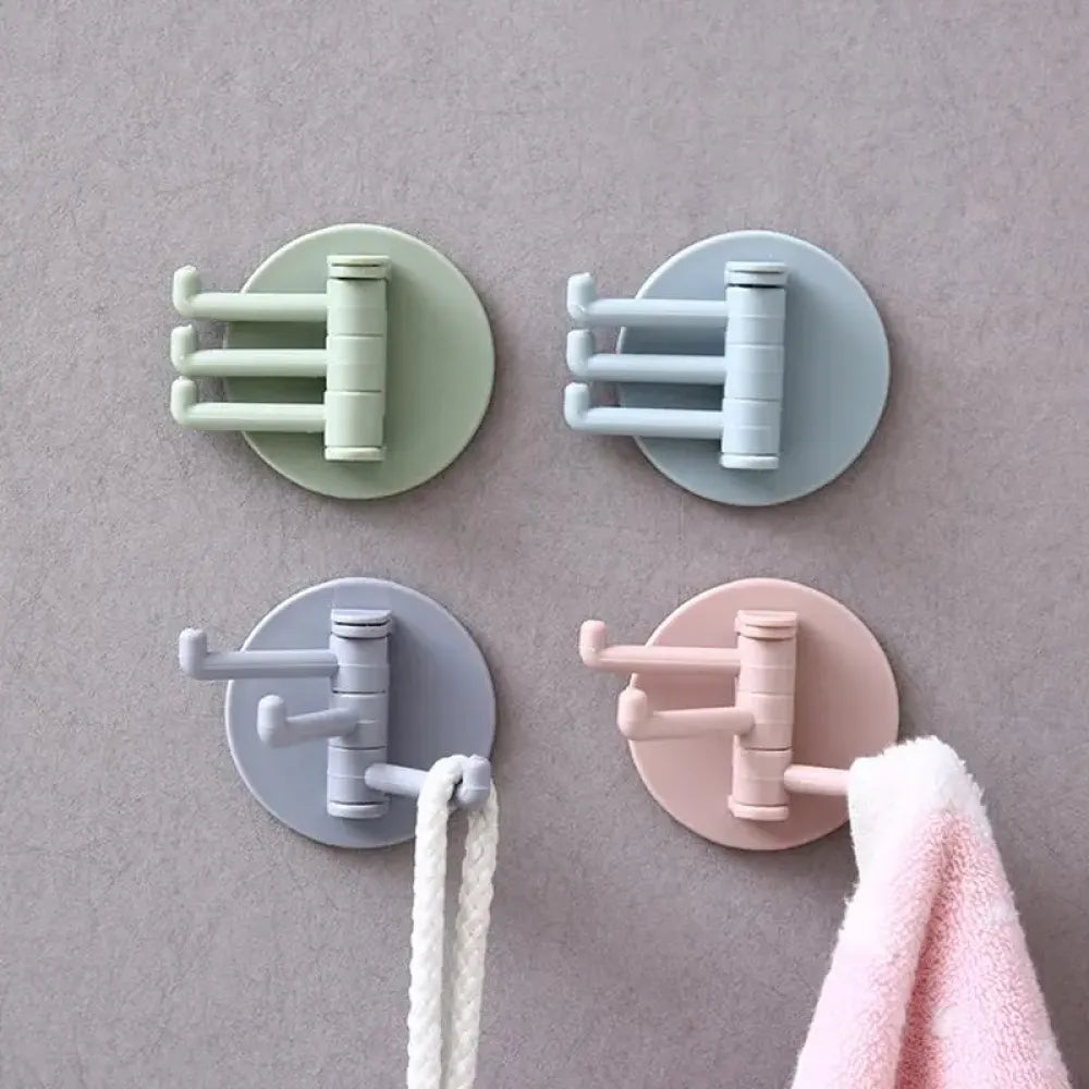 Rotatable sticky wall hooks