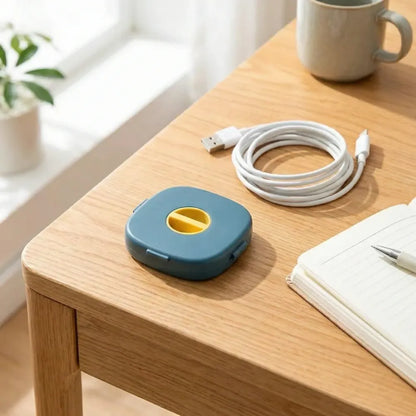 Rotating cord organizer box - home essentials