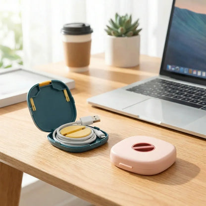 Rotating cord organizer box - home essentials