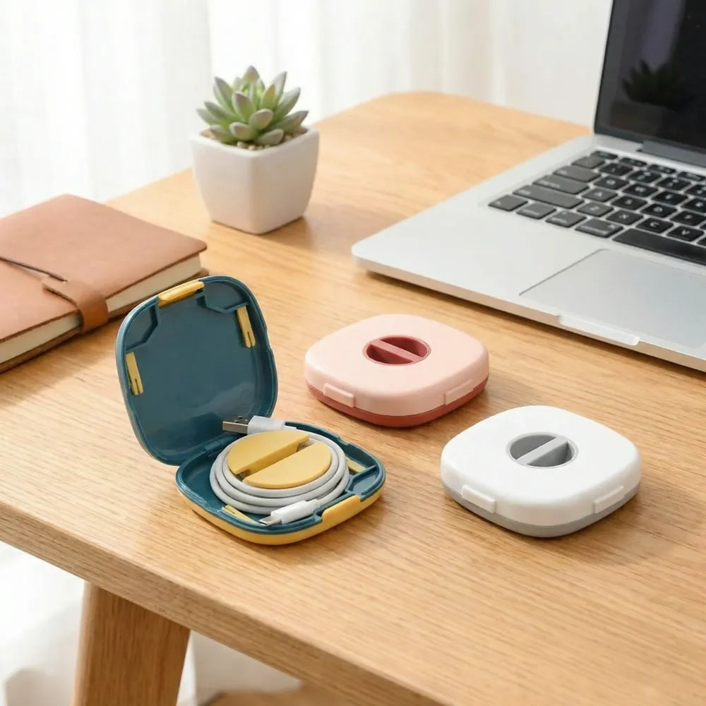 Rotating cord organizer box - home essentials