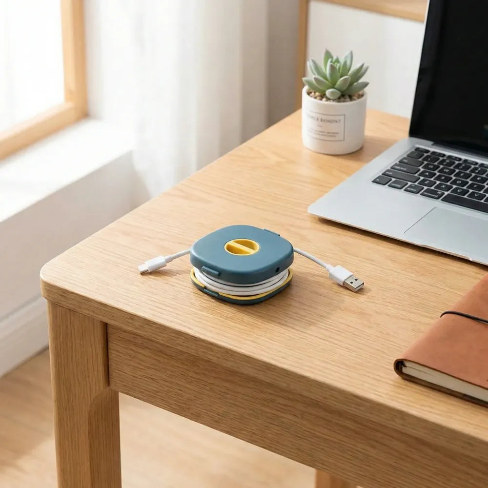 Rotating cord organizer box - home essentials