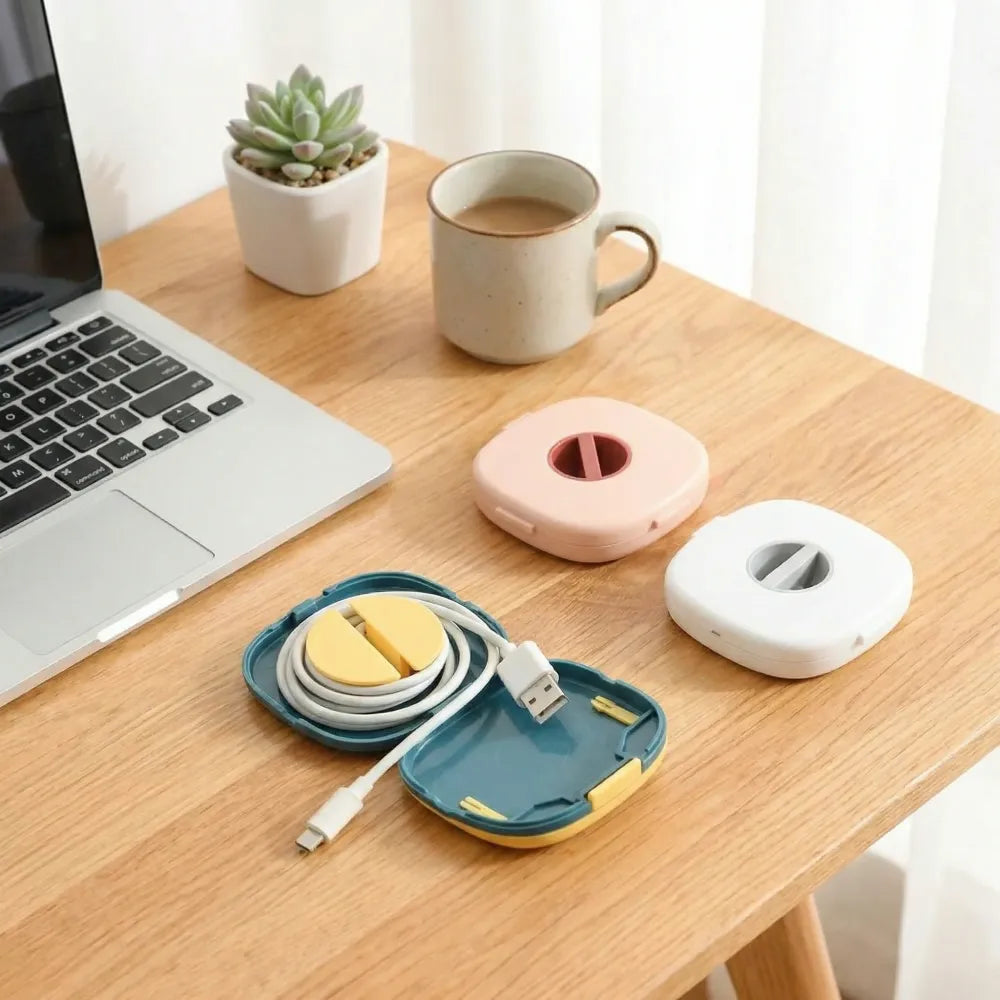 Rotating cord organizer box - home essentials